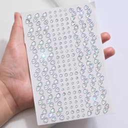 1sheet 900pcs Rainbow Face Glitter Gem Stickers Stick-On Facial Tattoo Eye Rhinestone Jewels 3/4/5mm Mix Wedding Party Make Up