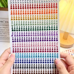 1sheet 900pcs Rainbow Face Glitter Gem Stickers Stick-On Facial Tattoo Eye Rhinestone Jewels 3/4/5mm Mix Wedding Party Make Up