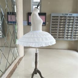 White 3 Hoops Wedding Petticoats for Short Dress Ballet Skirt Girls Crinoline Elastic Waist Underskirt Jupon Court