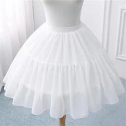 White 3 Hoops Wedding Petticoats for Short Dress Ballet Skirt Girls Crinoline Elastic Waist Underskirt Jupon Court