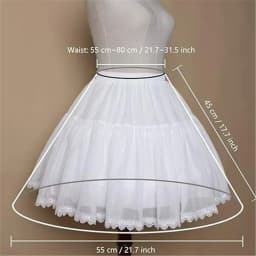 White 3 Hoops Wedding Petticoats for Short Dress Ballet Skirt Girls Crinoline Elastic Waist Underskirt Jupon Court