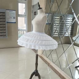 White 3 Hoops Wedding Petticoats for Short Dress Ballet Skirt Girls Crinoline Elastic Waist Underskirt Jupon Court