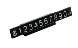 Aluminum Frame Jewelry Numeral Pricing Cube Sign Adjustable Number Price Tag Display Counter Stand Tag Label Set For Retail Shop