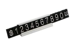 Aluminum Frame Jewelry Numeral Pricing Cube Sign Adjustable Number Price Tag Display Counter Stand Tag Label Set For Retail Shop