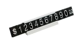 Aluminum Frame Jewelry Numeral Pricing Cube Sign Adjustable Number Price Tag Display Counter Stand Tag Label Set For Retail Shop