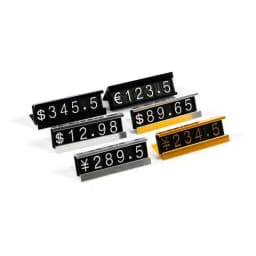 Aluminum Frame Jewelry Numeral Pricing Cube Sign Adjustable Number Price Tag Display Counter Stand Tag Label Set For Retail Shop