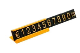 Aluminum Frame Jewelry Numeral Pricing Cube Sign Adjustable Number Price Tag Display Counter Stand Tag Label Set For Retail Shop
