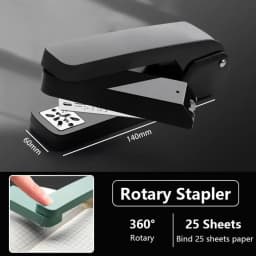 360 Rotatable Metal Heavy Duty Stapler Standard Long Stapler Stapling Use Staples Office Bookbinding Supplies Manual Binding