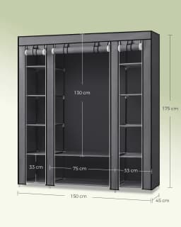 SONGMICS closet 12 Cloth Cabinet with Rack and Storage Stable Wardrobe for Bedroom Dressing Room