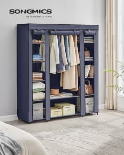 SONGMICS closet 12 Cloth Cabinet with Rack and Storage Stable Wardrobe for Bedroom Dressing Room