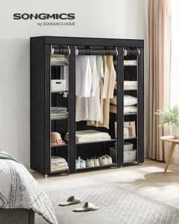 SONGMICS closet 12 Cloth Cabinet with Rack and Storage Stable Wardrobe for Bedroom Dressing Room