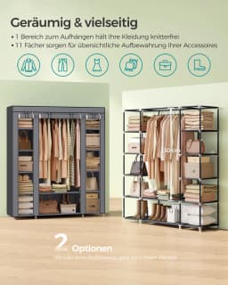 SONGMICS closet 12 Cloth Cabinet with Rack and Storage Stable Wardrobe for Bedroom Dressing Room
