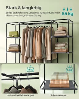 SONGMICS closet 12 Cloth Cabinet with Rack and Storage Stable Wardrobe for Bedroom Dressing Room