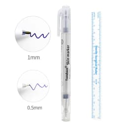 10Pcs Disposable Sterilized Package With Ruler Medical Surgery Permanent Makeup Body Tattoo Piercing Scribe Skin Marker Pen