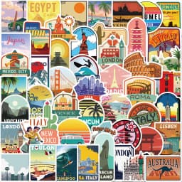 50PCS Summer Surfing Hawaii Sea Beach Stickers Vinyl Sticker Nostalgia Laptop Guitar Luggage Graffiti Motorcycle Stickers Decals