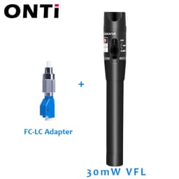 ONTi 10mW Visual Fault Locator Fiber Optic Cable Tester 30mw Red Laser Light 5-30KM Pen Type Visual Fault Locator SC/FC/ST