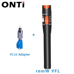 ONTi 10mW Visual Fault Locator Fiber Optic Cable Tester 30mw Red Laser Light 5-30KM Pen Type Visual Fault Locator SC/FC/ST