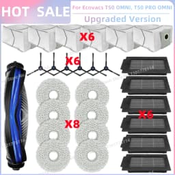 Fit For ECOVACS T50 PRO OMNI/T50 OMNI/T50 PRO OMNI GEN 2/T50 OMNI GEN 2 Parts Main Roller Side Brush Filter Mop Cloth Dust Bag