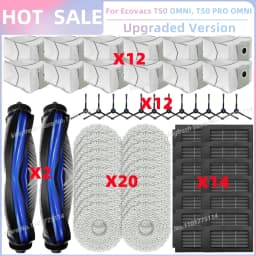 Fit For ECOVACS T50 PRO OMNI/T50 OMNI/T50 PRO OMNI GEN 2/T50 OMNI GEN 2 Parts Main Roller Side Brush Filter Mop Cloth Dust Bag