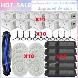 Fit For ECOVACS T50 PRO OMNI/T50 OMNI/T50 PRO OMNI GEN 2/T50 OMNI GEN 2 Parts Main Roller Side Brush Filter Mop Cloth Dust Bag