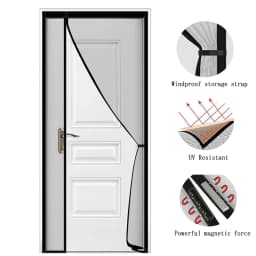 Magnetic screen door, hands-free mesh curtain, child and pet friendly, heavy-duty mosquito net, easy to install，Auto-Close