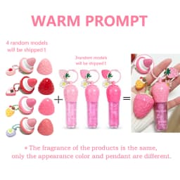 Random Shipping 1PC Strawberry Lip Gloss Lipstick, Christmas Holiday Gift, Moisturizing Anti Crack Long Lasting Lip Balm
