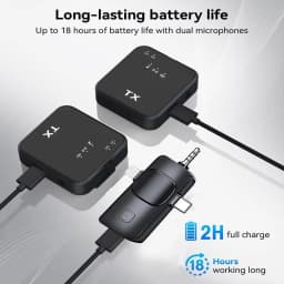 3in1 Microphone for iPhone/Android, Wireless, 328ft Transmission, Mini Microphone for Record Interview