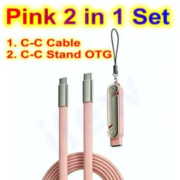 Quick Charge Flat Phone Charger Type C 240W Foldable Stand Fast Charging Kick Cable Stand Holder Cord for IPhone 17 16 Samsung