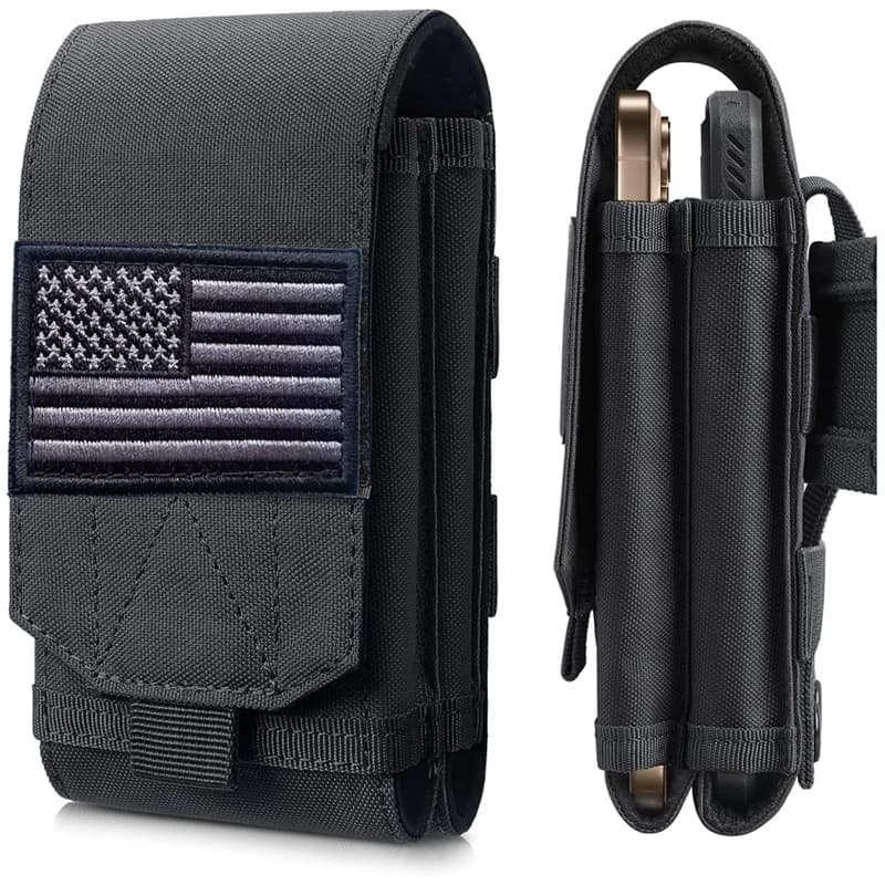Double Molle Laser Cell Phone Pouch Tactical Belt EDC Pouch Holder Waist Accessories Bag Outdoor Camping Mobile Phone Pack Bag