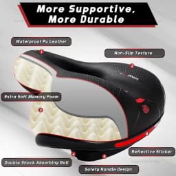 Women's Men's Dual Shock Absorbing Bike Seat, Comfortable Thickened Super Soft Mountain Bike Seat, Universal Bicycle Accessories