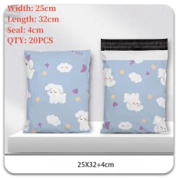 Poly Shipping Bags Cute Cartoon Mailing Bags Puppies Panda Poly Envelope Postal Courier Bag PE Plastic Self-Seal Mailbag 20PCS