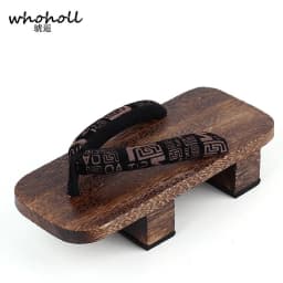 WHOHOLL Geta Two-toothed Sandals Anime Cosplay Japanese Geta Sandals Men's Clogs Flip-flops Wooden Sandals Slides Costumes Shoes