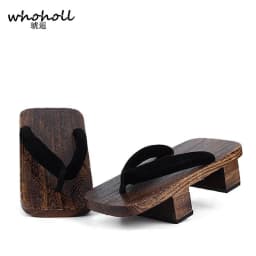 WHOHOLL Geta Two-toothed Sandals Anime Cosplay Japanese Geta Sandals Men's Clogs Flip-flops Wooden Sandals Slides Costumes Shoes