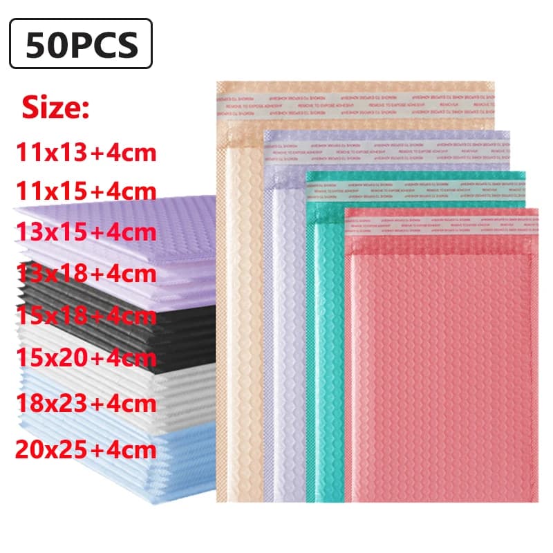 50Pcs Purple Bubble Mailers Bubble Padded Mailing Envelopes Mailer Poly for Packaging Self Seal Shipping Bag Bubble Padding