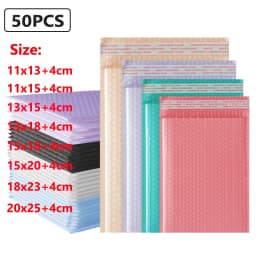 50Pcs Purple Bubble Mailers Bubble Padded Mailing Envelopes Mailer Poly for Packaging Self Seal Shipping Bag Bubble Padding