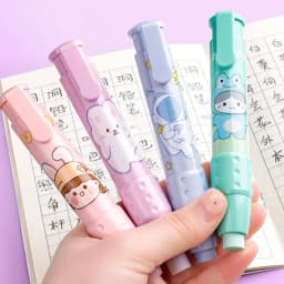 Erasers Pen Retractable Press Pencil Rubber Correction Supplies School Stationery Erasers for Kids Soft Art Eraser Pen