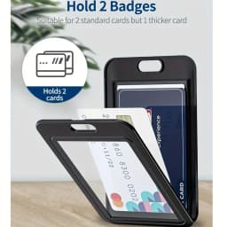1PCS Plastic Badge Employee Badge Holder Double Sided Transparent Retractable Card Holder Office Staff Badge Holder
