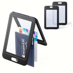 1PCS Plastic Badge Employee Badge Holder Double Sided Transparent Retractable Card Holder Office Staff Badge Holder