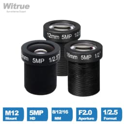 Camera Lens CCTV HD 5 Mega Pixel M12  Mount 8MM 12MM 16MM Optional 1/2.5" F2.0 For Surveillance Security IP Cam