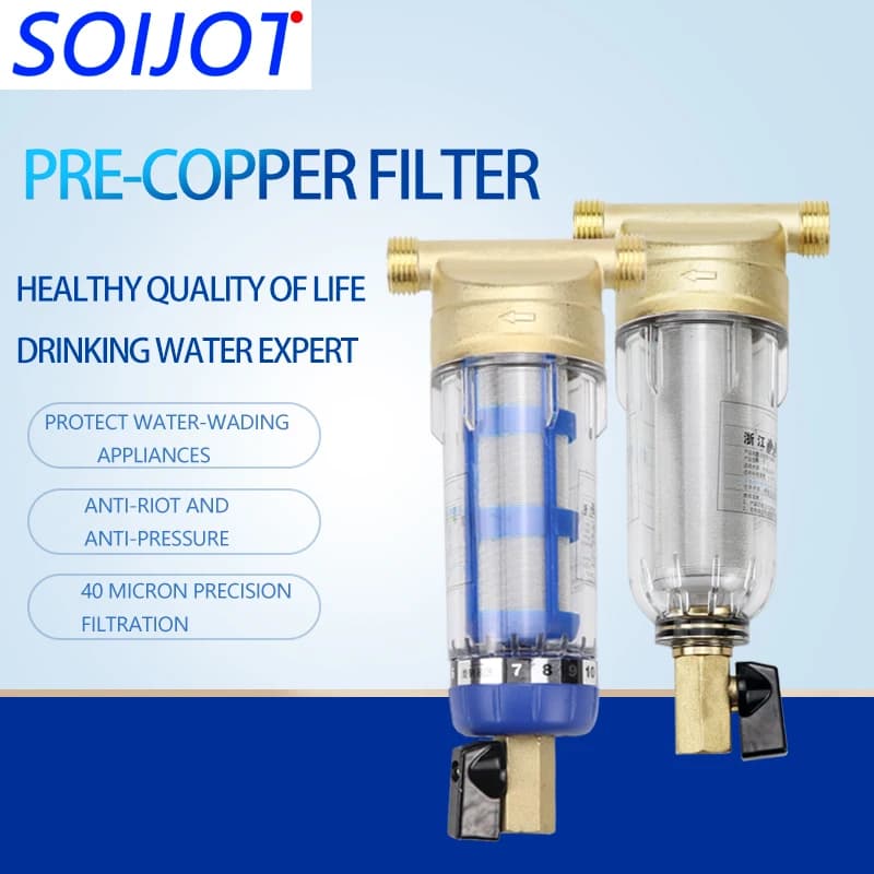 Water Filters Front Purifier Copper Lead Pre-filter Backwash Remove Rust Contaminant Sediment Pipe Stainless Steel Central