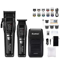 Kemei Professional Electric Hair Clipper Kit Rechargeable Hair Trimmer Shaver For Men USB Charging Beard Razor KM-2797 KM-1102