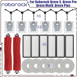 Roborock Qrevo S, Qrevo Pro, Qrevo MaxV, Qrevo Plus Vacuum Parts - Main Roller, Side Brush, Filter, Mop Pad, Cloth, Dust Bag