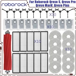 Roborock Qrevo S, Qrevo Pro, Qrevo MaxV, Qrevo Plus Vacuum Parts - Main Roller, Side Brush, Filter, Mop Pad, Cloth, Dust Bag