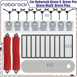 Roborock Qrevo S, Qrevo Pro, Qrevo MaxV, Qrevo Plus Vacuum Parts - Main Roller, Side Brush, Filter, Mop Pad, Cloth, Dust Bag
