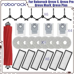 Roborock Qrevo S, Qrevo Pro, Qrevo MaxV, Qrevo Plus Vacuum Parts - Main Roller, Side Brush, Filter, Mop Pad, Cloth, Dust Bag
