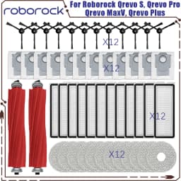 Roborock Qrevo S, Qrevo Pro, Qrevo MaxV, Qrevo Plus Vacuum Parts - Main Roller, Side Brush, Filter, Mop Pad, Cloth, Dust Bag