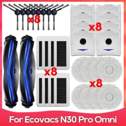 Compatible For ( Ecovacs Debot N30 Omni / N30 Pro Omni ) Replacement Part Accessory Main Side Brush Hepa Filter Mop Dust Bag