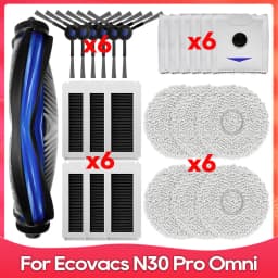 Compatible For ( Ecovacs Debot N30 Omni / N30 Pro Omni ) Replacement Part Accessory Main Side Brush Hepa Filter Mop Dust Bag