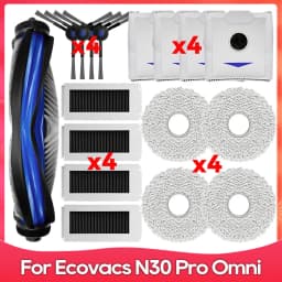 Compatible For ( Ecovacs Debot N30 Omni / N30 Pro Omni ) Replacement Part Accessory Main Side Brush Hepa Filter Mop Dust Bag