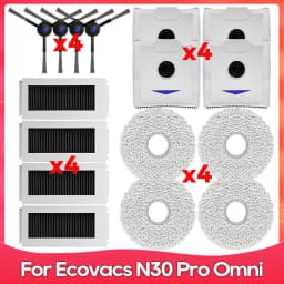 Compatible For ( Ecovacs Debot N30 Omni / N30 Pro Omni ) Replacement Part Accessory Main Side Brush Hepa Filter Mop Dust Bag